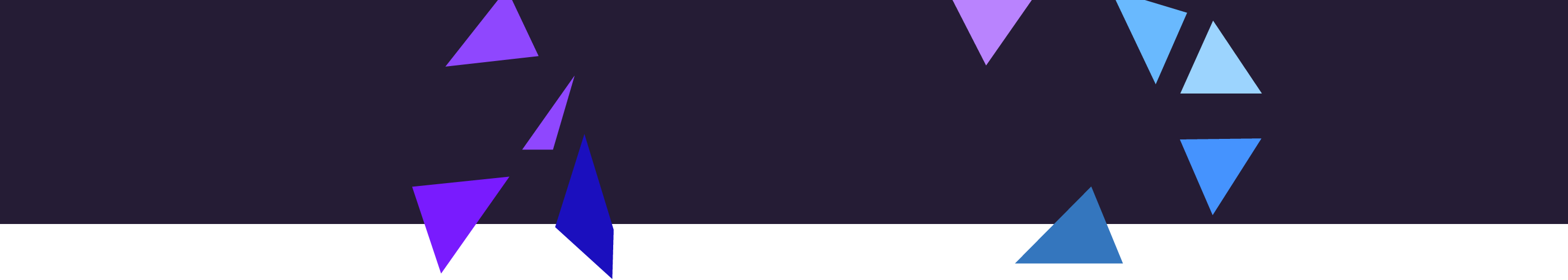 Blue background with rectangle and triangle shapes spread across.